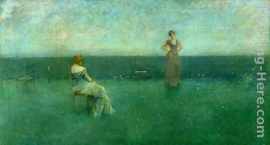 The Recitation painting - Thomas Wilmer Dewing The Recitation art painting
